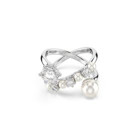 Swarovski 5714377 Matrix Ring Pearl Open White-Rhs 52 Yüzük