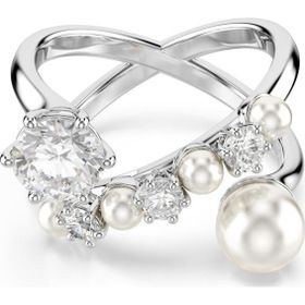Swarovski 5714378 Matrix Ring Pearl Open White-Rhs 58 Yüzük