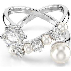 Swarovski 5714378 Matrix Ring Pearl Open White-Rhs 58 Yüzük