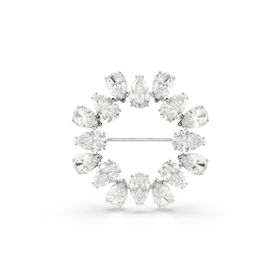 Swarovski 5714646 Matrix Brooch Pear White-Rhs Broş