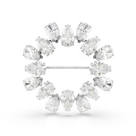Swarovski 5714646 Matrix Brooch Pear White-Rhs Broş