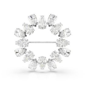 Swarovski 5714646 Matrix Brooch Pear White-Rhs Broş