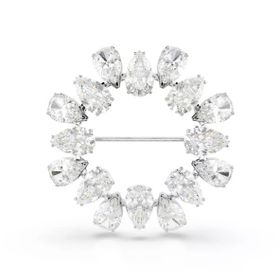 Swarovski 5714646 Matrix Brooch Pear White-Rhs Broş