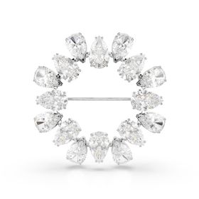 Swarovski 5714646 Matrix Brooch Pear White-Rhs Broş