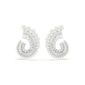 Swarovski 5720869 SS25 Capsule Pe Prl Whi-Rhs Küpe