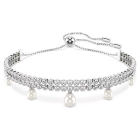 Swarovski 5720870 SS25 Capsule Bracelet Prl Whi-Rhs M Bilezik