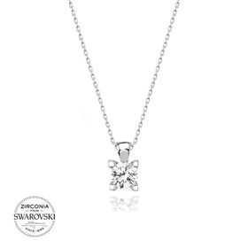 Swarovski 6,25 mm Zirconia Taşlı 925 Ayar Gümüş Kolye