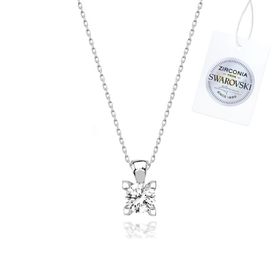 Swarovski 6,25 mm Zirconia Taşlı 925 Ayar Gümüş Kolye