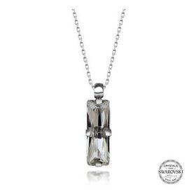 Swarovski 925 Ayar Crystal Taşlı Baget Kadın Gümüş Kolye