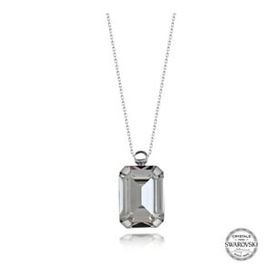 Swarovski 925 Ayar Crystal Taşlı Baget Kadın Gümüş Kolye