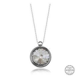 Swarovski 925 Ayar Crystal Taşlı Çerçeveli Kadın Gümüş Kolye