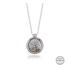 Swarovski 925 Ayar Crystal Taşlı Çerçeveli Kadın Gümüş Kolye