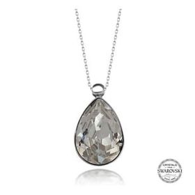 Swarovski 925 Ayar Crystal Taşlı Damla Kadın Gümüş Kolye