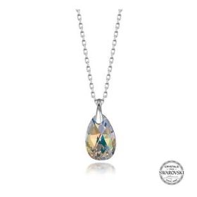 Swarovski 925 Ayar Crystal Taşlı Damla Kadın Gümüş Kolye
