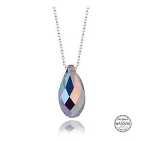 Swarovski 925 Ayar Crystal Taşlı Damla Kadın Gümüş Kolye