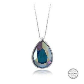 Swarovski 925 Ayar Crystal Taşlı Damla Kadın Gümüş Kolye