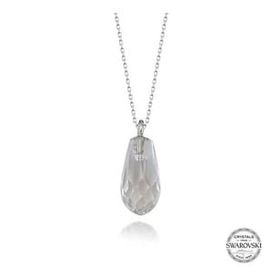 Swarovski 925 Ayar Crystal Taşlı Drop Kesim Kadın Gümüş Kolye