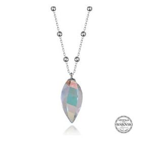 Swarovski 925 Ayar Crystal Taşlı Top Zincir Kadın Gümüş Kolye