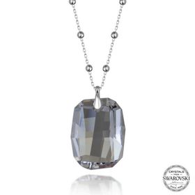 Swarovski 925 Ayar Crystal Taşlı Zincir Baget Kadın Gümüş Kolye