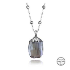 Swarovski 925 Ayar Crystal Taşlı Zincir Baget Kadın Gümüş Kolye