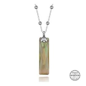 Swarovski 925 Ayar Crystal Taşlı Zincir Baget Kadın Gümüş Kolye