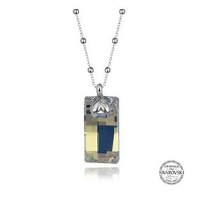 Swarovski 925 Ayar Crystal Taşlı Zincir Baget Kadın Gümüş Kolye