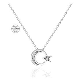 Swarovski Ayyıldız 925 Ayar Gümüş Kolye