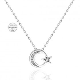 Swarovski Ayyıldız 925 Ayar Gümüş Kolye