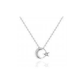 Swarovski Ayyıldız 925 Ayar Gümüş Kolye