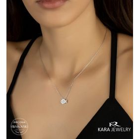 Swarovski Balik Temalı 925 Ayar Gümüş Kolye