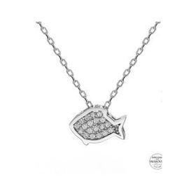 Swarovski Balik Temalı 925 Ayar Gümüş Kolye