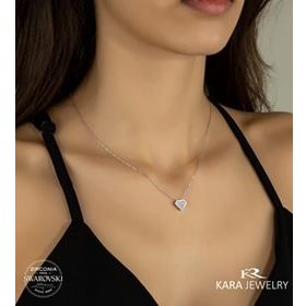 Swarovski Elmas Şekli 925 Ayar Gümüş Kolye