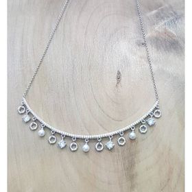 Swarovski İncili Taşlı Tasarım Gümüş Kolye