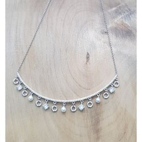 Swarovski İncili Taşlı Tasarım Gümüş Kolye