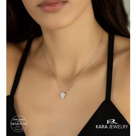Swarovski Kablumbağa Temalı 925 Ayar Gümüş Kolye