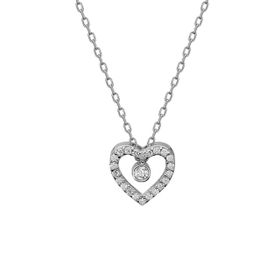 Swarovski Kalp Tektaş 925 Ayar Gümüş Kolye