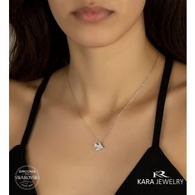 Swarovski Kırlangıç Temalı 925 Ayar Gümüş Kolye