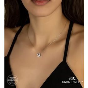 Swarovski Kırlangıç Temalı 925 Ayar Gümüş Kolye