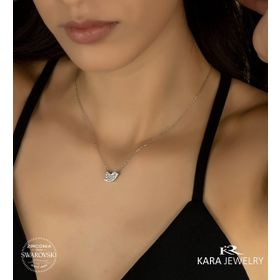 Swarovski Kuş Temalı 925 Ayar Gümüş Kolye