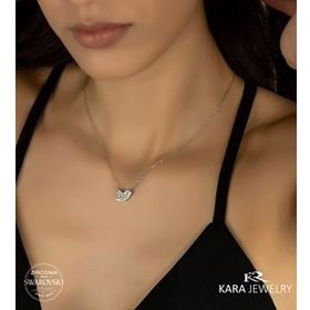 Swarovski Kuş Temalı 925 Ayar Gümüş Kolye