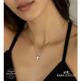Swarovski Melek Temalı 925 Ayar Gümüş Kolye