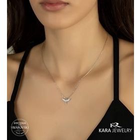 Swarovski Mikail Kılıcı 925 Ayar Gümüş Kolye