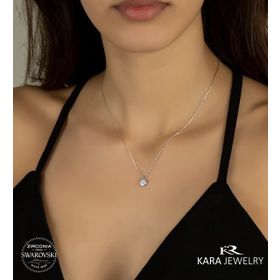 Swarovski Pırlanta Modeli 0.60 Karat Tektaş 925 Ayar Gümüş Kolye