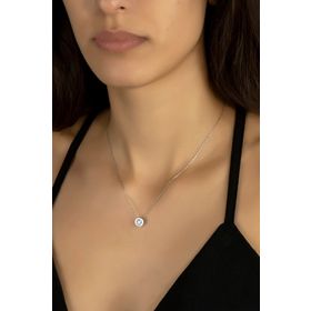 Swarovski Pırlanta Modeli 0.74 Karat Sıvama Tektaş 925 Ayar Gümüş Kolye