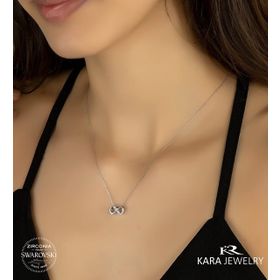 Swarovski Sonsuzluk Temalı 925 Ayar Gümüş Kolye