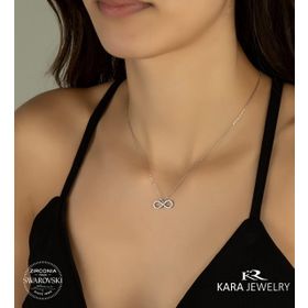 Swarovski Sonsuzluk Temalı 925 Ayar Gümüş Kolye