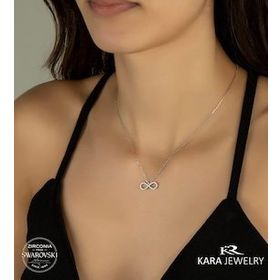 Swarovski Sonsuzluk Temalı 925 Ayar Gümüş Kolye