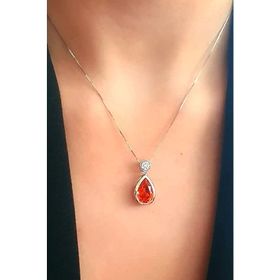 Swarovski Taşlı Damla 925 Ayar Gümüş Kolye