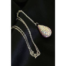 Swarovski Taşlı Damla 925 Ayar Gümüş Kolye