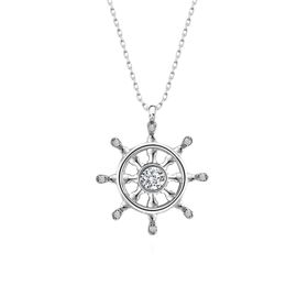 Swarovski Taşlı Dümen 925 Ayar Gümüş Kolye